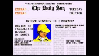 Paperboy 2 Genesis Route Map and Newspaper Screen