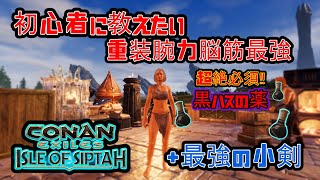 腕力重装最強装備紹介＆最強小剣＆秘密の黒ハスバフ【コナンアウトキャスト】conan exiles【コナンエグザイル】攻略