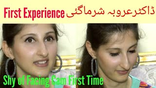 Dr Arooba Shy in young Age while facing camera First Time | Open Mic Cafe Host | Young Age