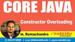 Constructor Overloading | Core Java Tutorial | Mr. Ramachandra