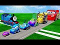 Big & Small incredible Cube Lightning McQueen & Pixar Cars vs Thomas the Train | BeamNG.Drive