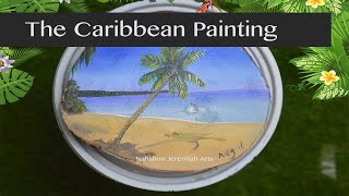 Negril Beach, Jamaica Painting on wooden canvas | Easy Caribbean Art | Relaxing Daily Challenge #44