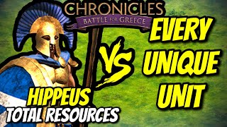 ELITE HIPPEUS vs EVERY UNIQUE UNIT (Total Resources) | Chronicles: Battle for Greece (AoE2)