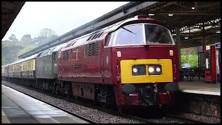 D1015 roars through Newton Abbot - The 'Devonian' - 26/04/14