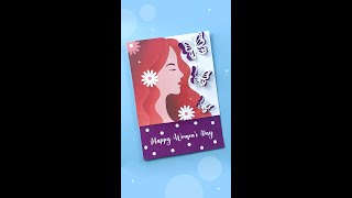 Thiệp 20/10 Đơn Giản Và Đẹp / Thiệp Hoa Nổi 3D / DIY Women's Day Card Easy