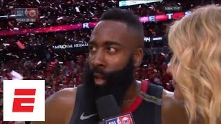 James Harden on Santa Fe students at Rockets' Game 5 win: 'We tried to bring them some joy' | ESPN