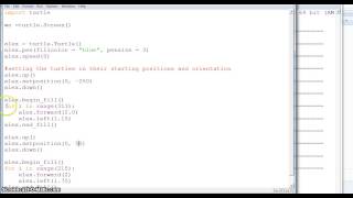 Python turtle Draw Circle Set position