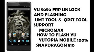 YU 5050 FRP UNLOCK / YUTOPIA FRP UNLOCK  / YU 5050 FLASHING / HOW TO FLASH  MICROMAX YU YUYOPIA