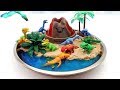 Dino Mecard Dinosaur - DIY Volcano Eruption | Jurassic World 공룡 다이노 화산 폭발 메카드