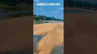 Summer Vs Monsoon #trending #nila #bharathapuzha #kerala #palakkad #instagram #summer #monsoon #1m