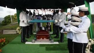 Burial of Sir Derek Walcott at the Inniskilling Monument, Morne Fortune