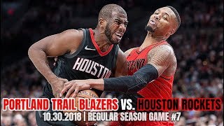 Portland Trail Blazers vs Houston Rockets - Full Game Highlights - October 30, 2018