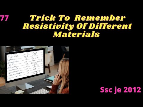 Trick To Remember Resistivity Of Different Materials || Resistivity Of ...