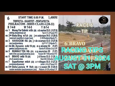 MMTCI LIVE KARERA TIPS & ANALYSIS OF BATANG PISTA AUGUST 31, 2024 SATURDAY RACE TIPS @ 3:00PM