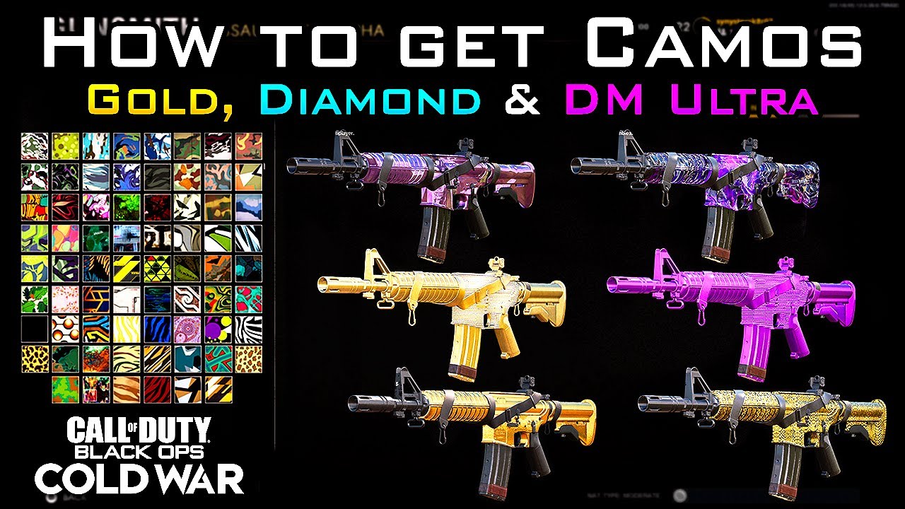 How To Unlock GOLD, DIAMOND, & DM ULTRA CAMO In CoD BOCW! (All ...