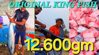 12.600kg ORGINAL KING FISH 6 SHERE #vizhinjam #kadalkara #naimeen #fish