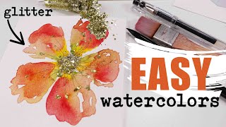 HOW I paint the most EFFORTLESS watercolor flower from DOTS ! ~ Painting Lessons