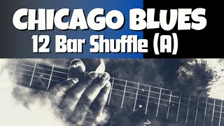 Chicago style blues shuffle | 12 bar blues rhythm guitar lesson (A)