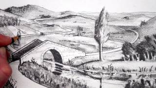 How to Draw a Landscape: Pencil Drawing: Narrated