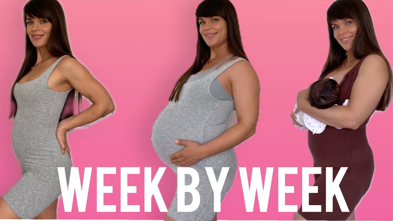 Pregnancy Transformation Week By Week | 9 Months In 60 Seconds - YouTube