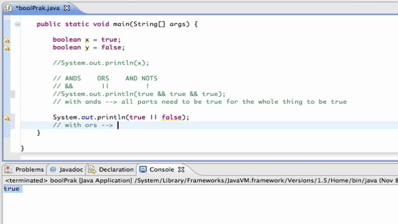 Java Screencast Tutorial 8 - Boolean Algebra - YouTube