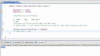 Java Screencast Tutorial 8 - Boolean Algebra
