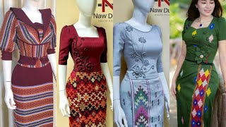 latest and designer Burmese dresses collection|Modern Myanmar traditional dresses designs#2025