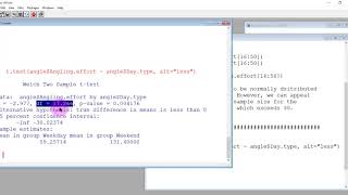 Lab 8 - Example 3: Complete t-test in R