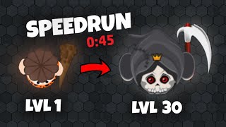 Evowars.io - Speedrun to New Level 30! [Reaper] Max Evolution 100,000+ in 45 Seconds!