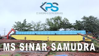 PELUNCURAN TONGKANG MS SINAR SAMUDRA | JASA PEMBUATAN KAPAL PALEMBANG | DOK DAN PERKAPALAN PALEMBANG