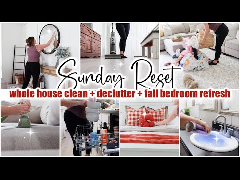 RESET DEL DOMINGO // Limpieza y orden de toda la casa + Actualización del dormitorio en otoño // Motivación para la limpieza