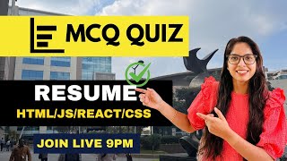 HTML/CSS/React + JavaScript MCQ LIVE | LIVE Quiz + Winner ๐