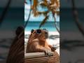 Just soaking up the sun and sea breeze. #Capybara #animals