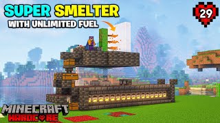 I Built A Super Smelter With Unlimited Fuel | Minecraft Hardcore | In Telugu | #29 | THE COSMIC BOY