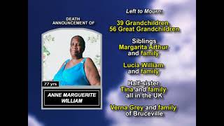 Anne Marguerite William ~ Long Obituary