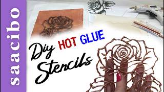 Diy Hot Glue Stencils & Free Printables - Tutorial #budgetcrafting