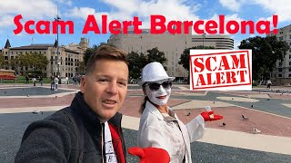 SCAM ALERT! Barcelona's White Mime Scammers! ⚠️