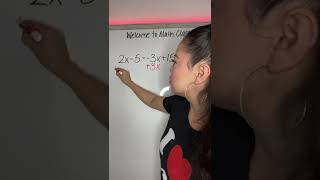 Solving For A Variable (2x-5=-3x+15) #algebra #solving #mathtutor #math #maths #silentmath