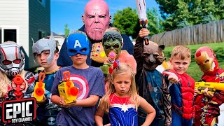 Nerf Battle: Thanos Returns To Battle Avengers Hero Kids - a Fun Kids Parody