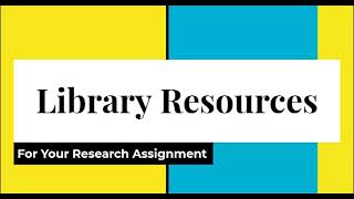 Library Resources for RTF/WGS/SJ 347