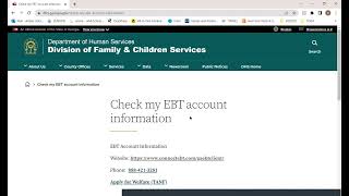 Accessing SNAP EBT Benefit Statements - GA