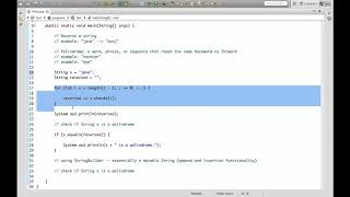 Java Reverse a String and Check if Palindrome