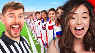 Pokimane Reacts to MrBeast 'Every Country On Earth Fights For $250,000!'