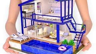 DIY Miniature Modern Party Home with Real Swimming Pool