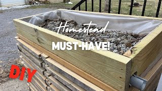 DIY Living Roof Bin Storage for a Sustainable Home | Homesteading Organization Backyard Project