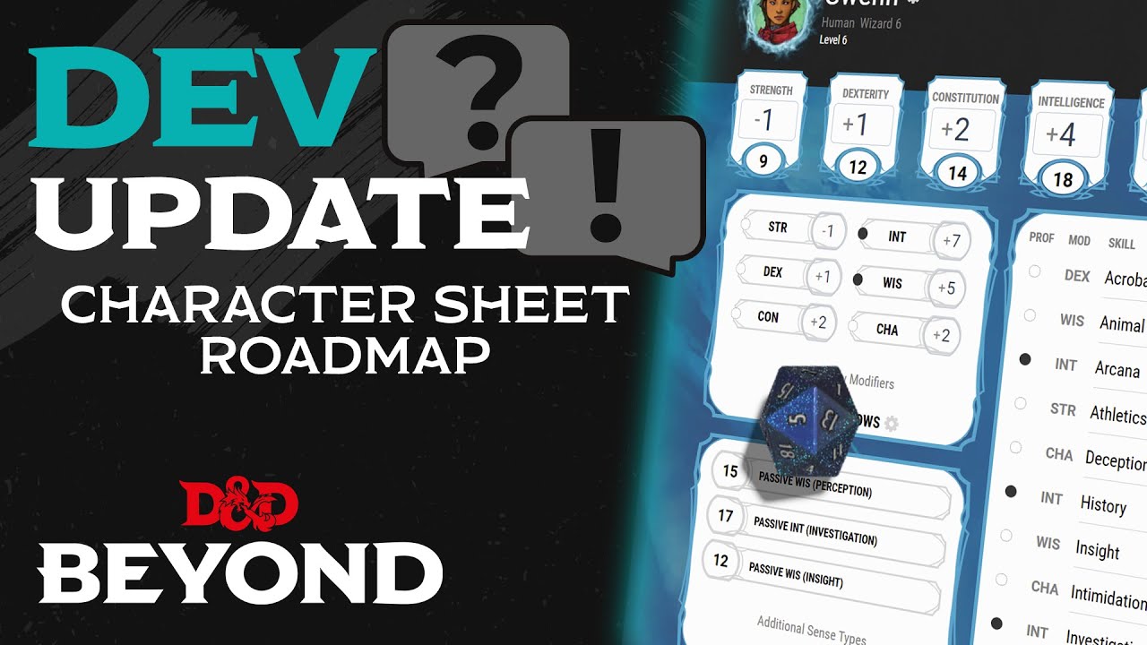 Character Sheet Roadmap Dev Update D D Beyond Youtube