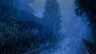 99% Fall Asleep Fast in 3 Minutes with Heavy Rain \u0026 Thunderstorm at Night - Nature Relaxing Sounds