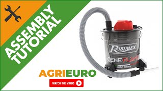 RIBIMEX Ceneflame ash vacuum cleaner with drum - blowing function 1200 W - 18 L - Assembly tutorial