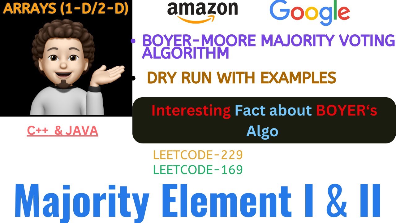 Majority Element I | Majority Element II : Boyer-Moore | Made Simple ...