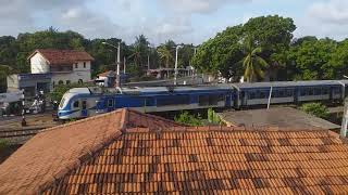 Jaffna-Vavuniya intercity train passing Kacheri crossing